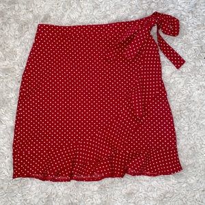 Nasty Gal red tie skirt